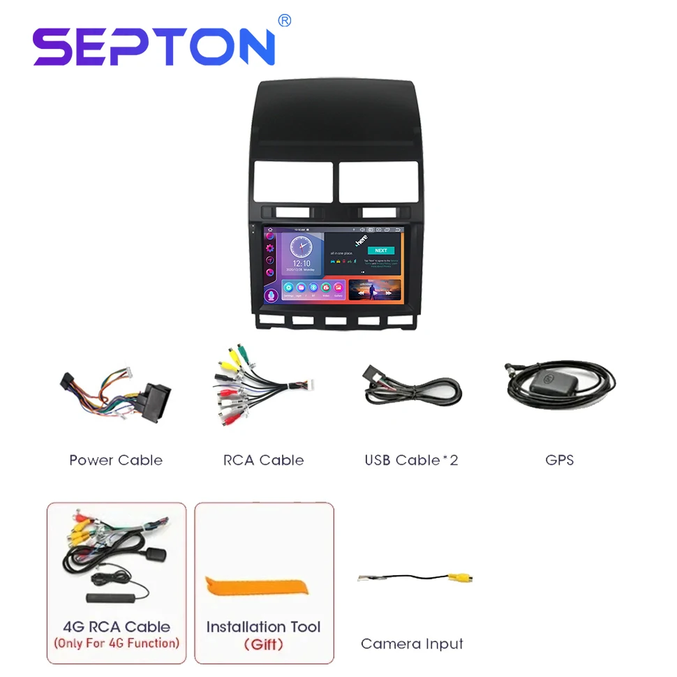 SEPTON Android Car Auto Multimedia Radio Player for VW Volkswagen Touareg 2002-2010 8Core Navi GPS 4G Net CarPlay Autoradio 2Din