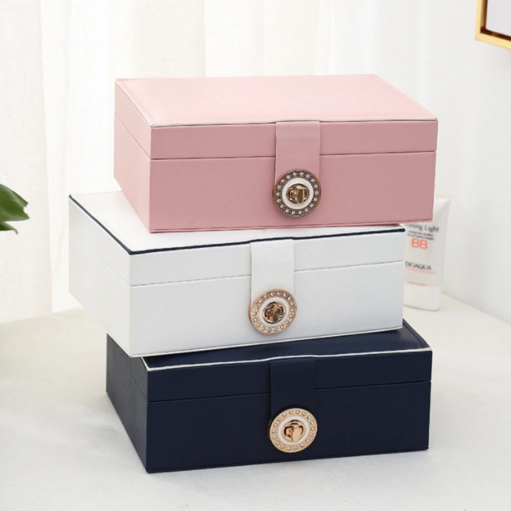Box Jewelry Boxes Classic Vintage Case Make Up DIY Women Home White