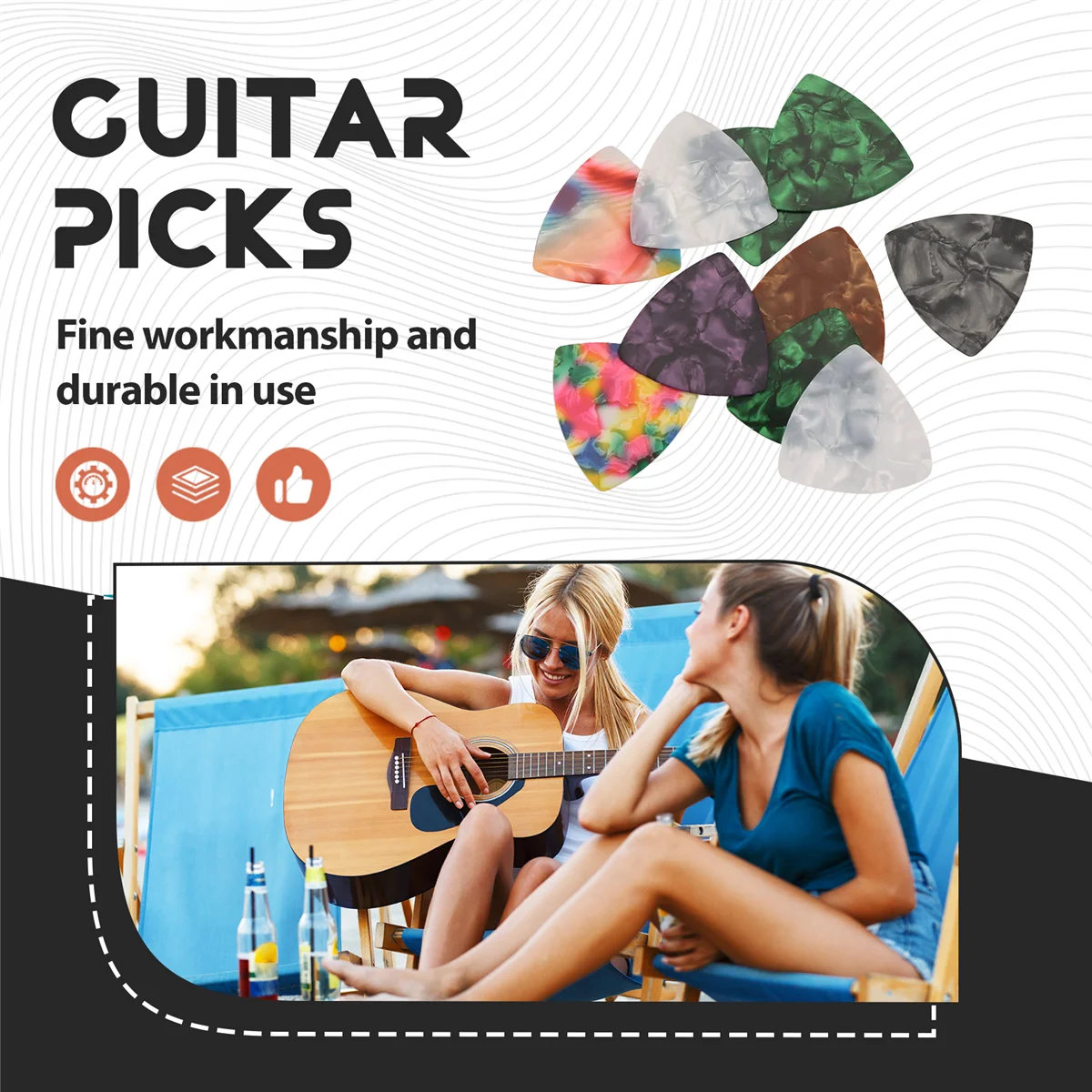 【¡Compre tarde!】 10 púas para guitarra acústica/eléctrica, púas de 0,46 mm, colores surtidos