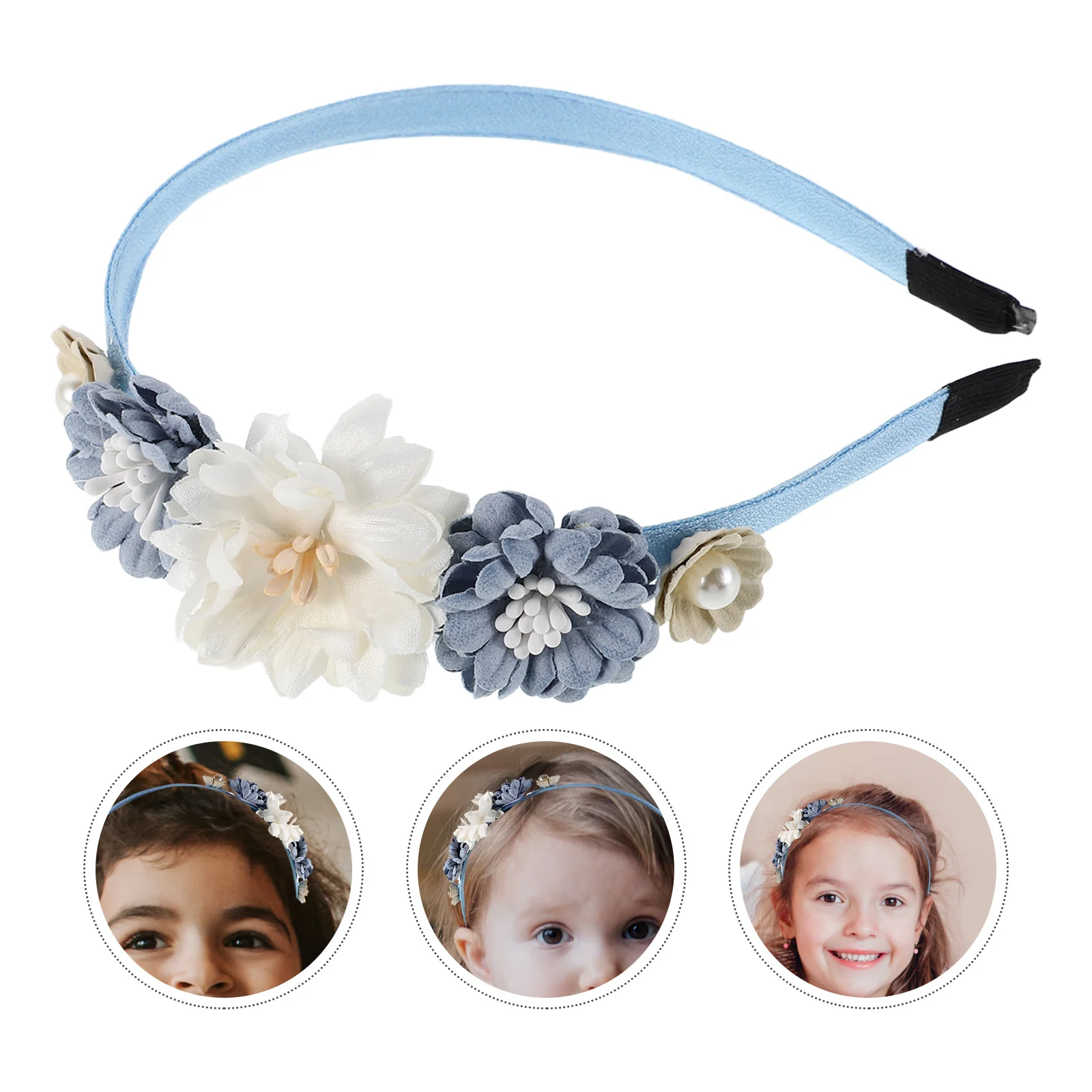 

Повязка на голову с цветком для девочек, повязка на голову принцессы в корейском стиле, аксессуары для волос для свадебных выступлений, вечеринок