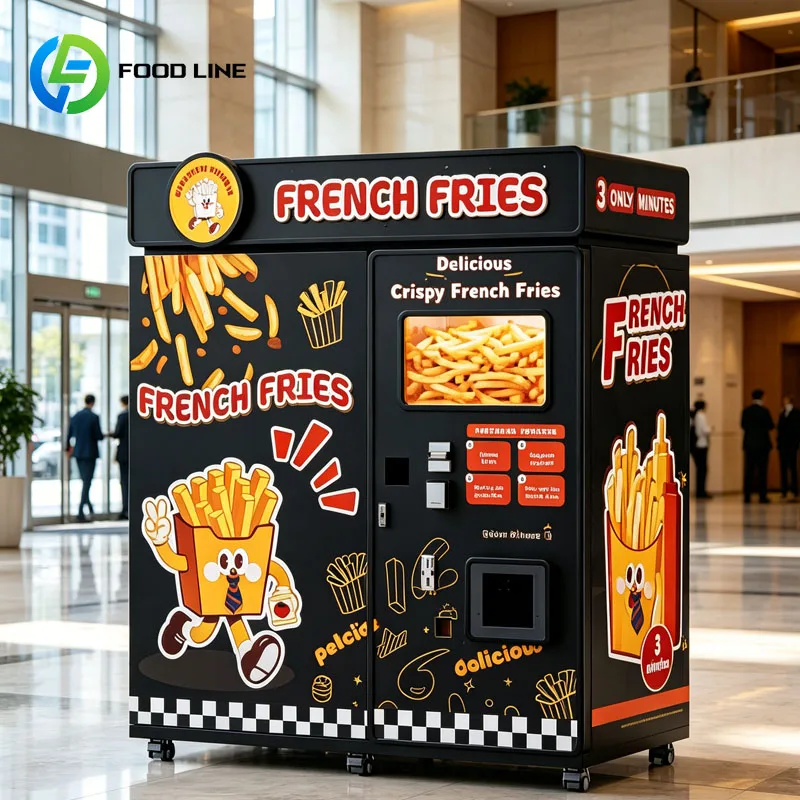 Fully Automatic Potato Fries Vending Machine Smart Fries Kiosk Scan To Pay Fast Food Robot Dispensing System Customized