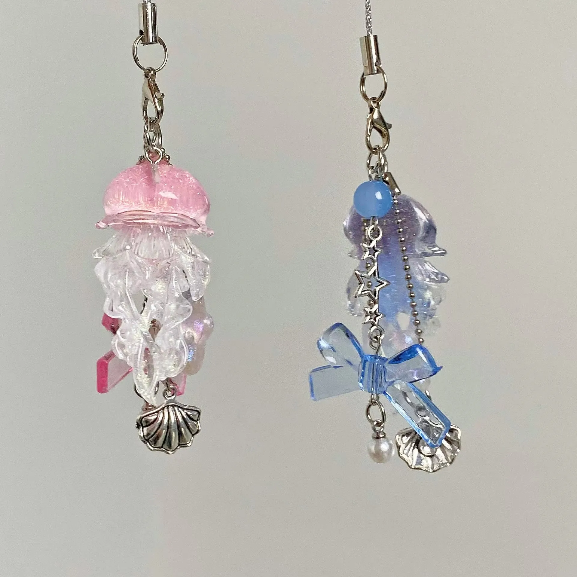 Jellyfish Phone Strap Korean Style Short Marine Life Keychain Lanyard For iPhone Case Decoration Pendant Friend Gift