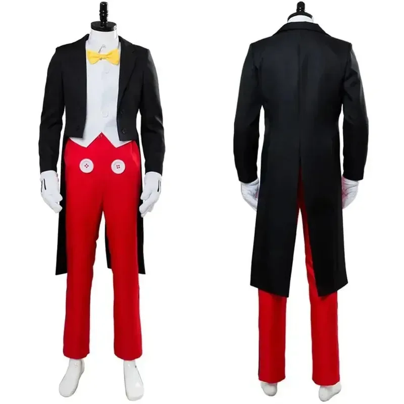 

Mickey Cosplay Costume Adult Men Tuxedo Dinner Clothes Full Suit Uniform Halloween Cosplay Magician Costume