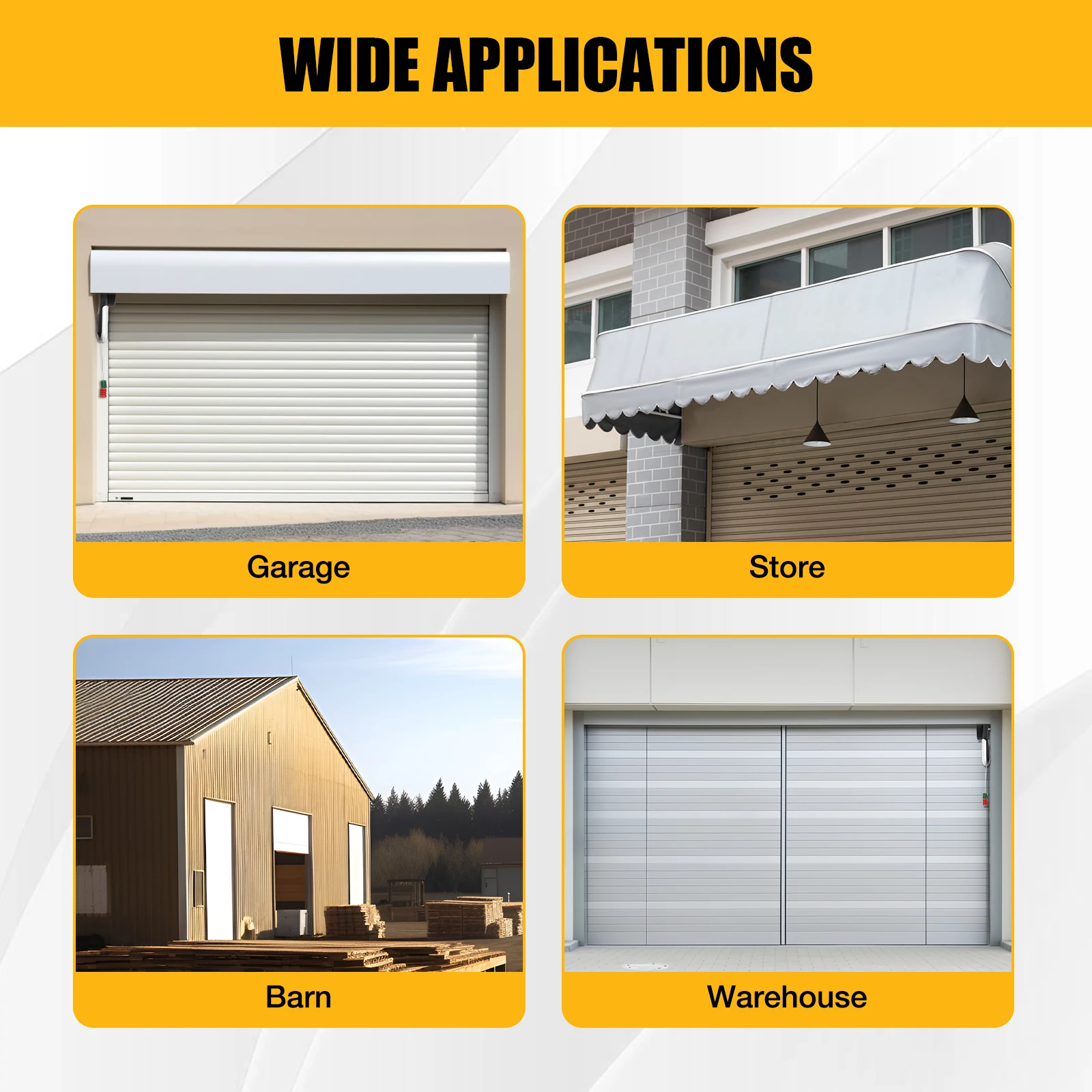 

100W ABS, Copper Garage Door Controller Door Opener Automatic Smart Home Work with 2 Remotes 800N for Most Roller Shutter Doors
