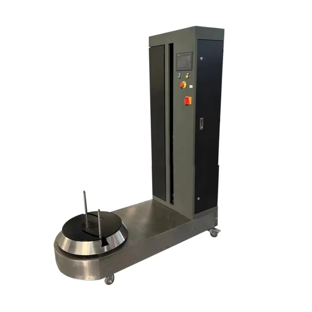 Luggage Baggage Wrapper Wrapping Packing Easy To Operate Stretch Wrap Roll Film Verpackungs machine carton boxes