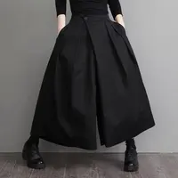 Japón Harajuku moda YY Hakama pantalones hombres mujeres Unisex Y2k ropa de calle pantalones samuráis de pierna ancha falda estética oscura pantalones