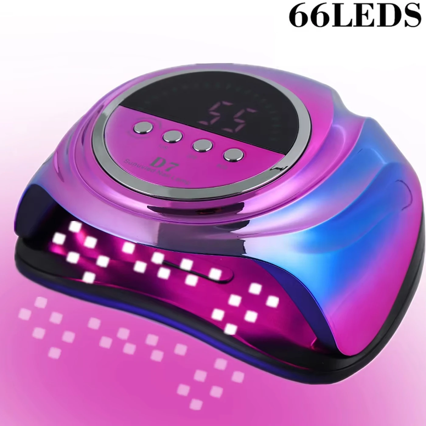 208W D7 Professional Nail Dryer Lamp For Manicure Powerful UV Gel Nail Lamp 66 LEDs Automatic Sensing Gel Polish Drying Lamp