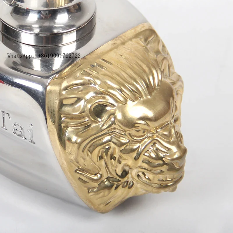 ZAIQU Prado قناع أسد السيارة من الفولاذ المقاوم للصدأ وصلة مقطورة الإنقاذ على الطرق الوعرة مع حلقة قاعدة وملحقات خطاف سحب الكرة