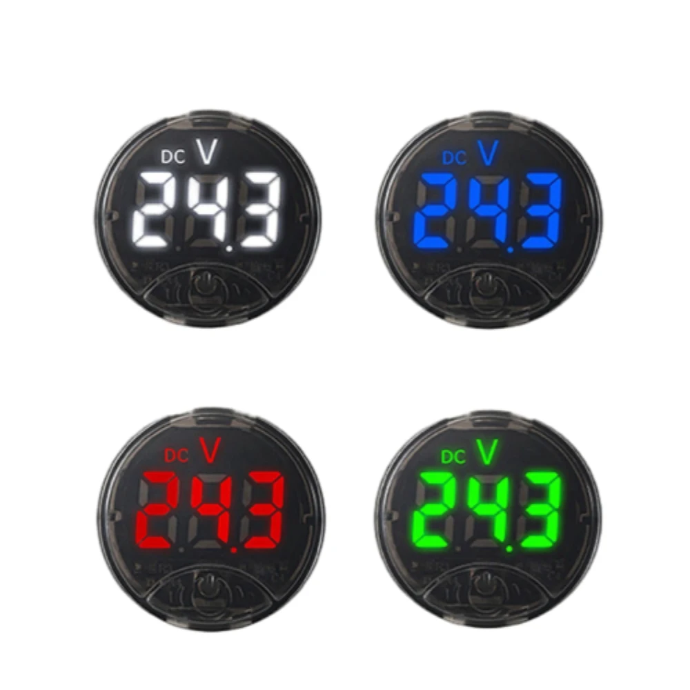 

LED Digital Display Round DC Touch Voltmeter DC7-120V 2/3 Wire Voltmeter with Reverse Protection and Low Voltage Alarm Function