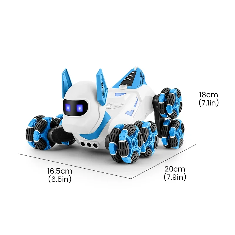 2.4G RC رذاذ حيلة روبوت الكلب ثمانية عجلة سيارة أطفال لعبة التحكم عن بعد سيارة مع أضواء الموسيقى حيلة لعبة كهربائية للبنين هدية
