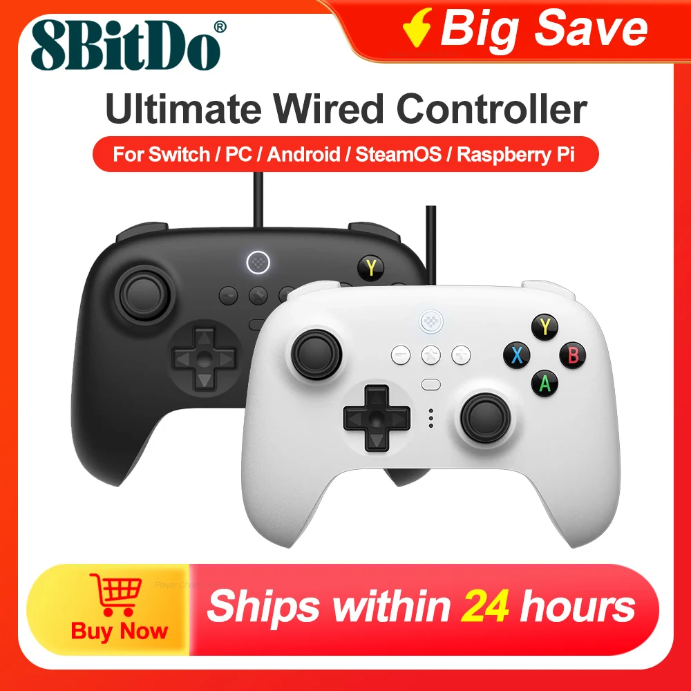 8BitDo Switch Controller Gamepads PC Ultimate Controle for Windows 10 11 Android SteamOS Raspberry Pi Vibration hair triggers