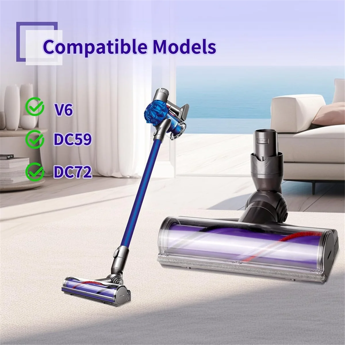 منظف رأس المحرك سريع التحرير لـ Dyson V6 DC58 DC59 DC62 DC72 DC74 قطع غيار رأس المكانس