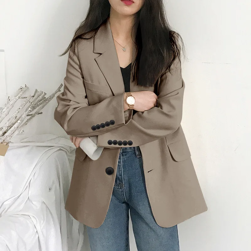 Small Suit Jacket for Women's New 2024 Korean Version Spring and Autumn Casual Loose Fitting Internet Famous Autumn Suit Top