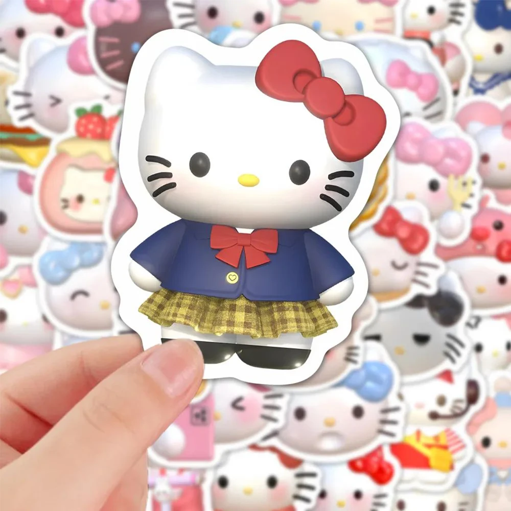 

10/30/50/100pcs Kawaii Cartoon Sanrio Stickers Hello Kitty Aesthetic Decals Decorative Phone Notebook Cute Anime Sticker Toys