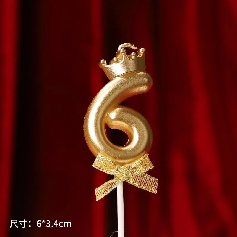 Number Birthday Candles OriginalLight Gold Crown Birthday Cake