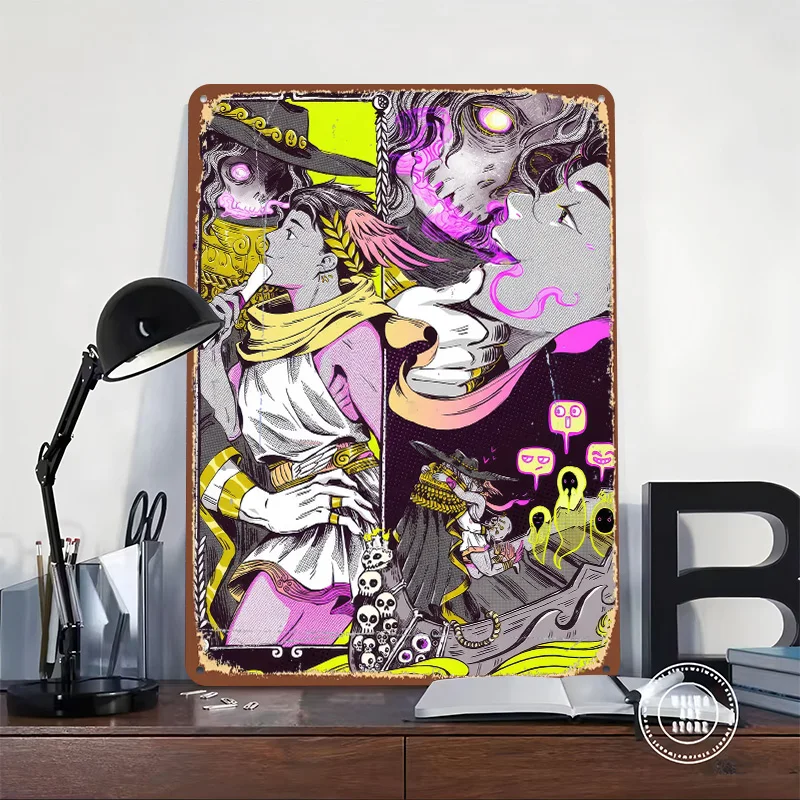 Hades Game Fan Art Poster Customized Vintage Metal Signs Wall Art Retro Tin Plaque for Modern Home Decoration Luxury Desk Decor
