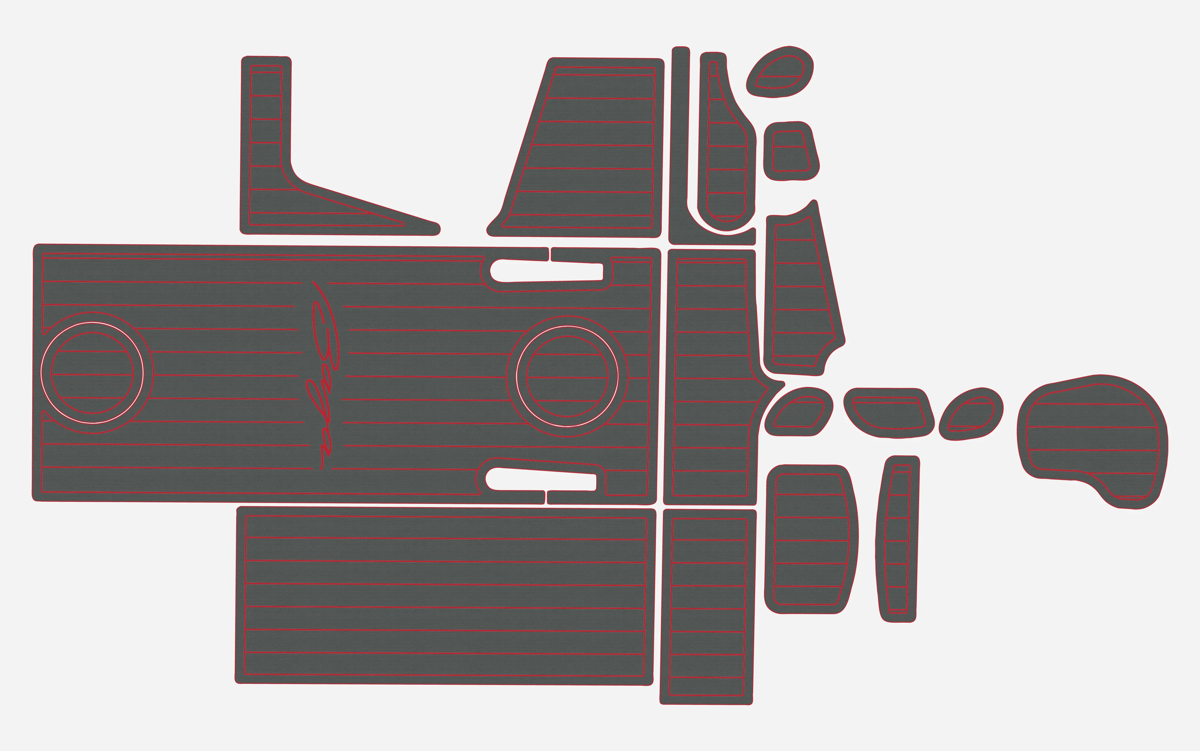 

Морской коврик из EVA-пены 1/4 дюйма (6 мм) с противоскользящим покрытием под тик, для Baja 38 Special 1998-2003 гг., аналог Seadek Gatorstep, для морских судов.