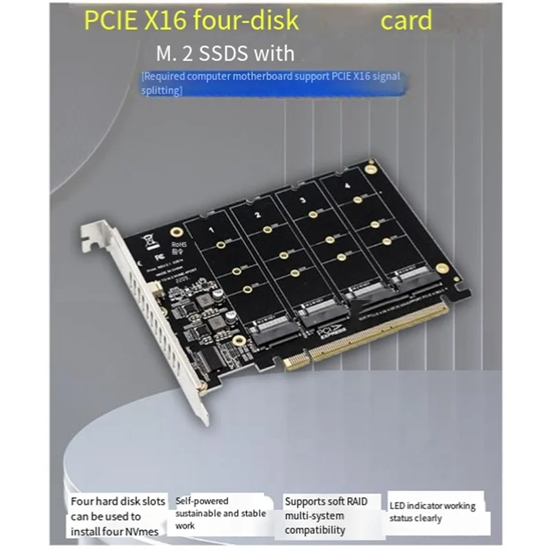 Carte adaptateur d'extension de réseau de carte à réseau divisé de Signal PCIEX16 NVME PCB PH44 NVME PCIE bien fabriquée