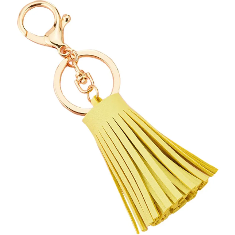 2pcs DIY Leather Tassel Bag Charm Women Handbag Decor Pendant Keychain Keyring Purse Fringe Ornaments Jewelry Making Accessories
