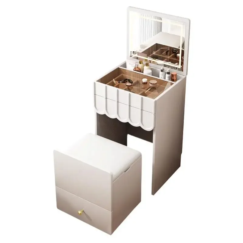 Dresser bedroom modern simple cream style, makeup table storage cabinet integrated