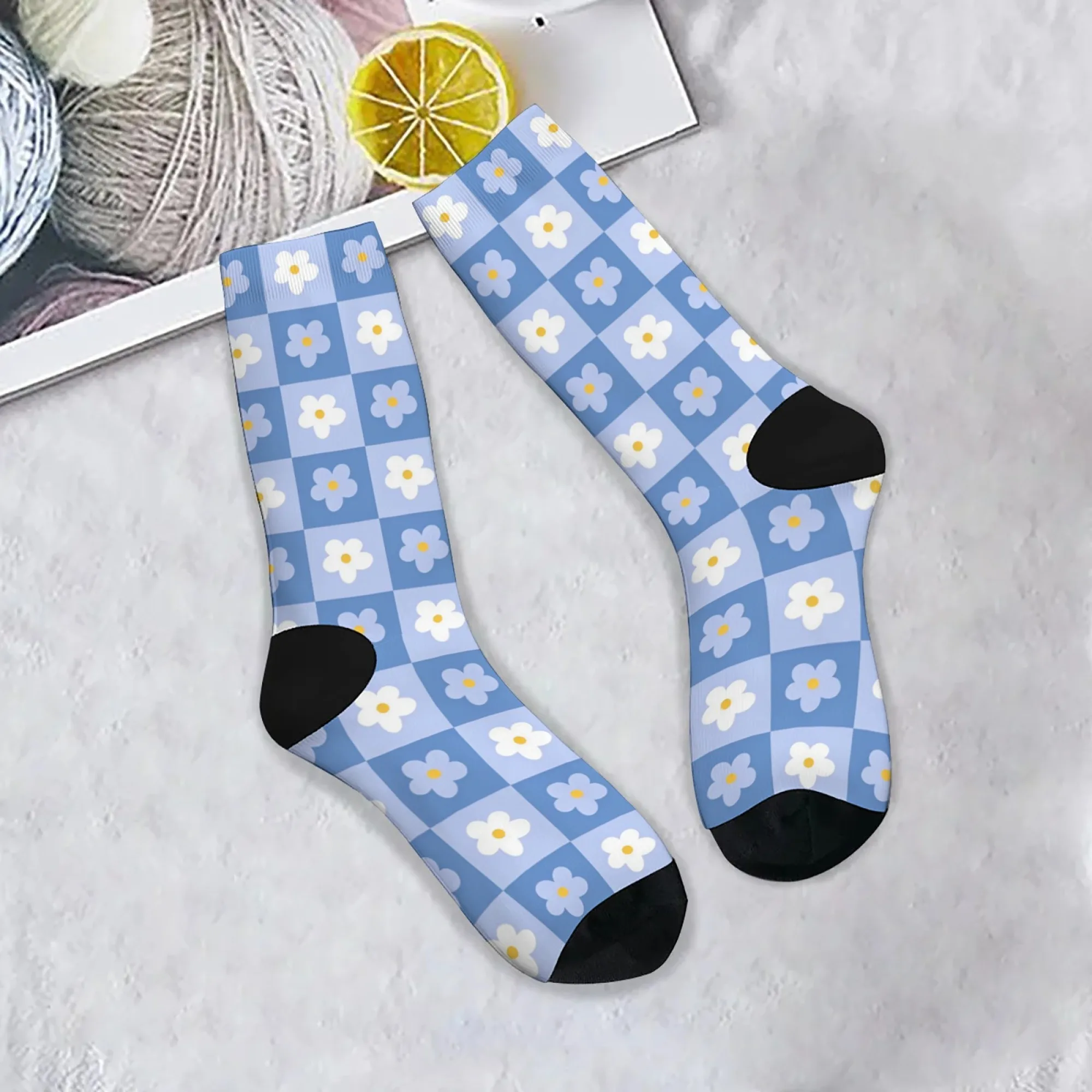Spring flower print men's socks comfortable breathable non-slip socks novelty Harajuku retro street hip-hop socks party fun gift