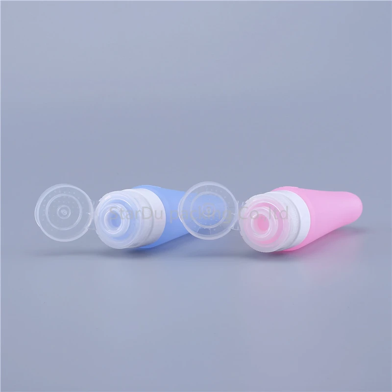 12 unids/lote 37ml 60ml 89ml botella vacía de silicona para embalaje de viaje botella de prensa para loción champú contenedor botella de tarro de viaje al aire libre