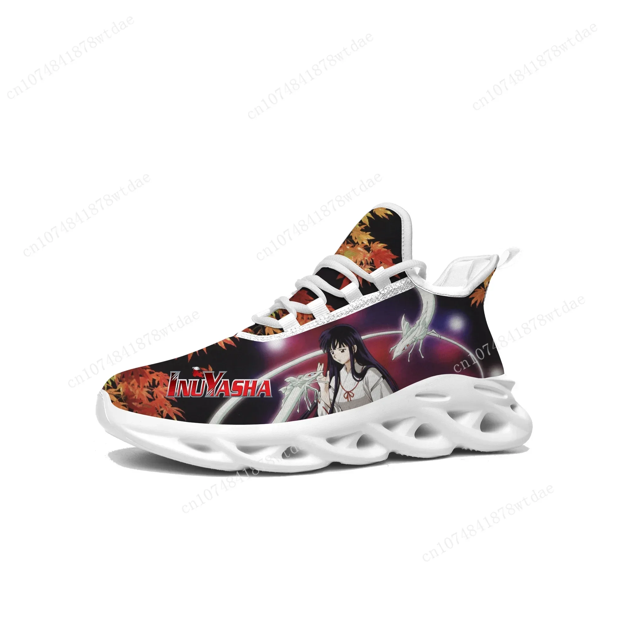 Kikyo Flats Sneakers Mens Womens Teenager Sports Running Shoes High Quality Inuyasha Anime Cartoon Custom Lace Up Mesh Footwear