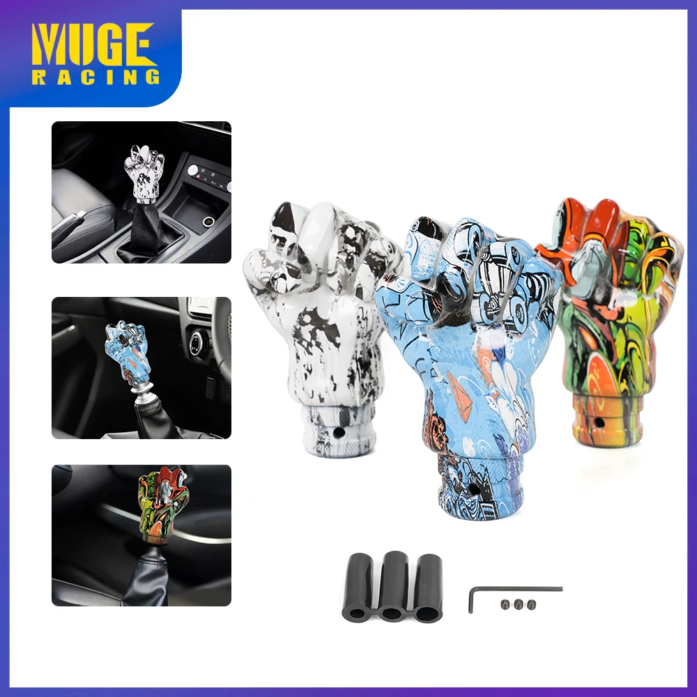 

Universal Manual Car Resin Hand Shaped Style Graffiti Gear Shift Knob Mixed Pattern Gear Stick Shifter Lever Handle SFN154