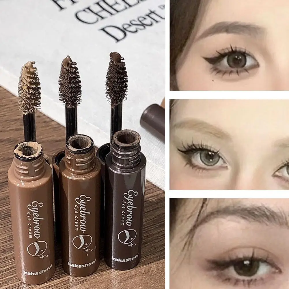 Eyebrow Dye กันน้ํา Natural Liquid Dyeing Eyebrow สีครีมสีน้ําตาลสีดําเพิ่มมาสคาร่าคิ้วยาวนาน Non-smudge Lo F6h6