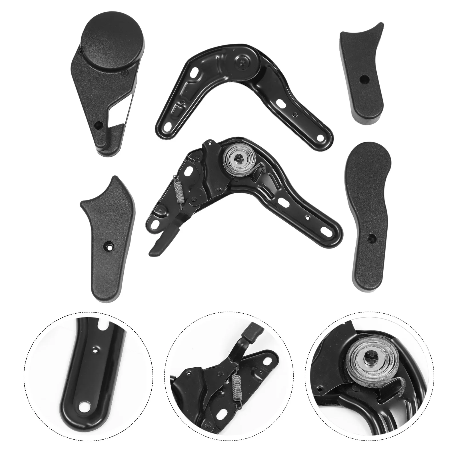 

6 pcs Gaming Chair Angle Adjusters Black Plastic Iron Multi-Direction Turners For Esports Recliners Chair Angle Regulators