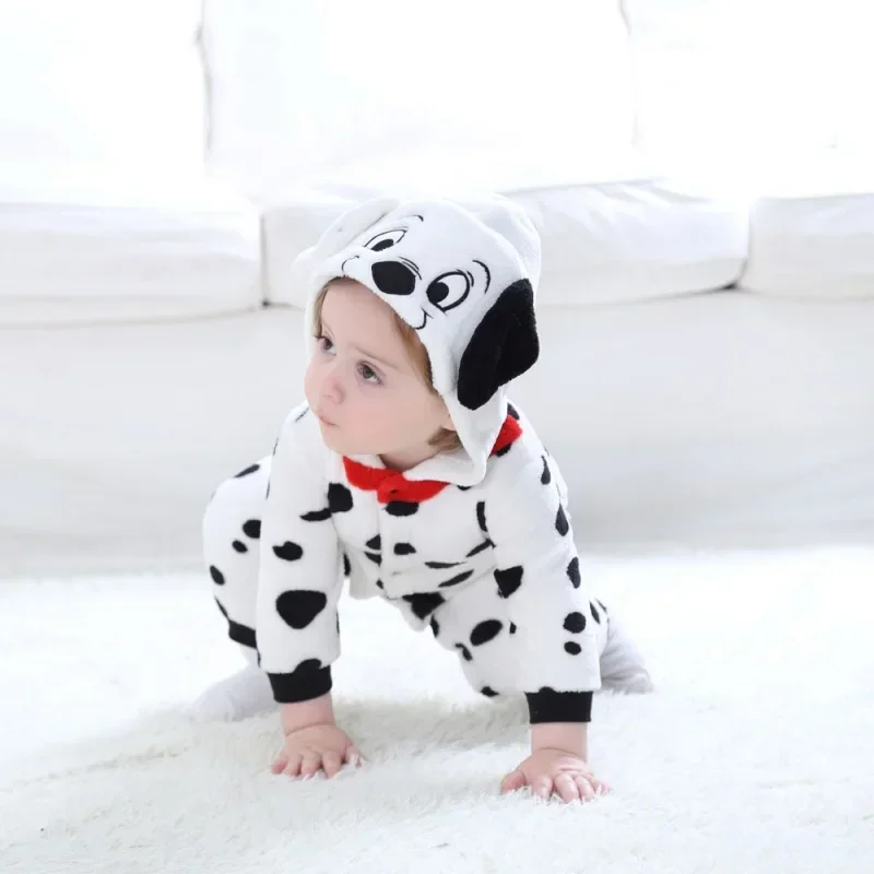 Disfraz de perro manchado de dálmatas para bebé, peleles de animales de dibujos animados de Kigurumi, mono infantil de franela para Halloween, Dre Q