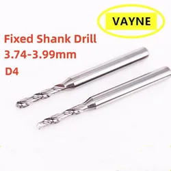 2PCS Micro small Tungsten steel fixed shank drill integral carbide stainless steel twist Drill 3.74-3.99mm*D4 shank