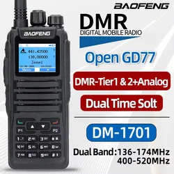 Baofeng dmr dm 1701 walkie talkie digital modo duplo analógico rádio em dois sentidos aberto gd77 slot de tempo duplo nível 1 + 2 rádio amador dr 1801