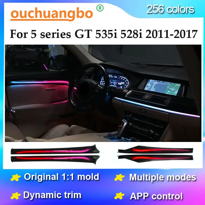 

Ouchuangbo Ambient Light For 5 series GT 528i 535I 2011-2017 Atmosphere Lamp Backlight Interior ambiental LED kit Dynamic trim