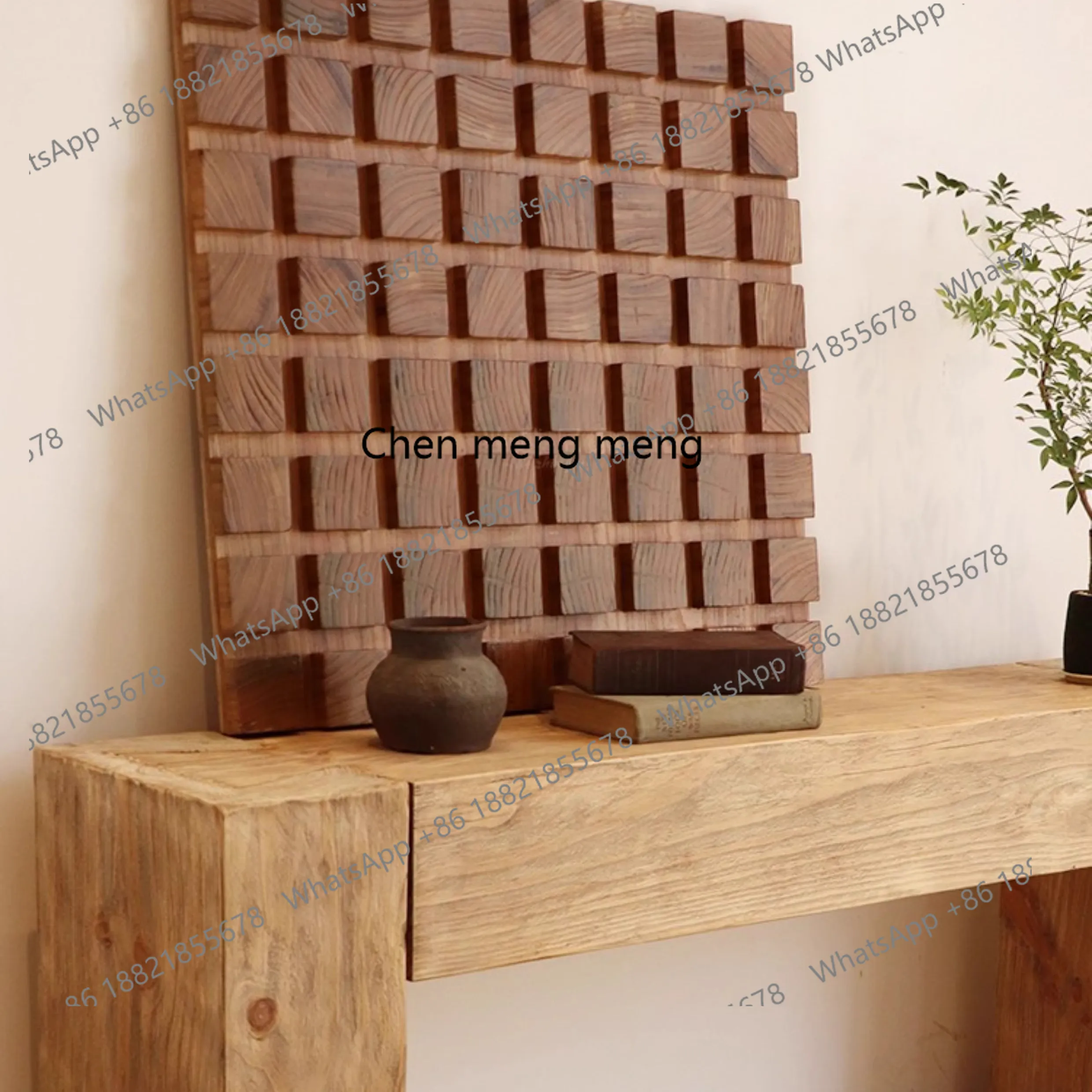 

Three-dimensional wooden block hanging painting entrance decoration retro wood painting B & B hotel background wall painting