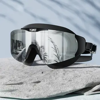 Lentes con gradiente de montura grande, antiniebla, HD, impermeables, para adultos, profesionales, gafas de natación de silicona, impermeables