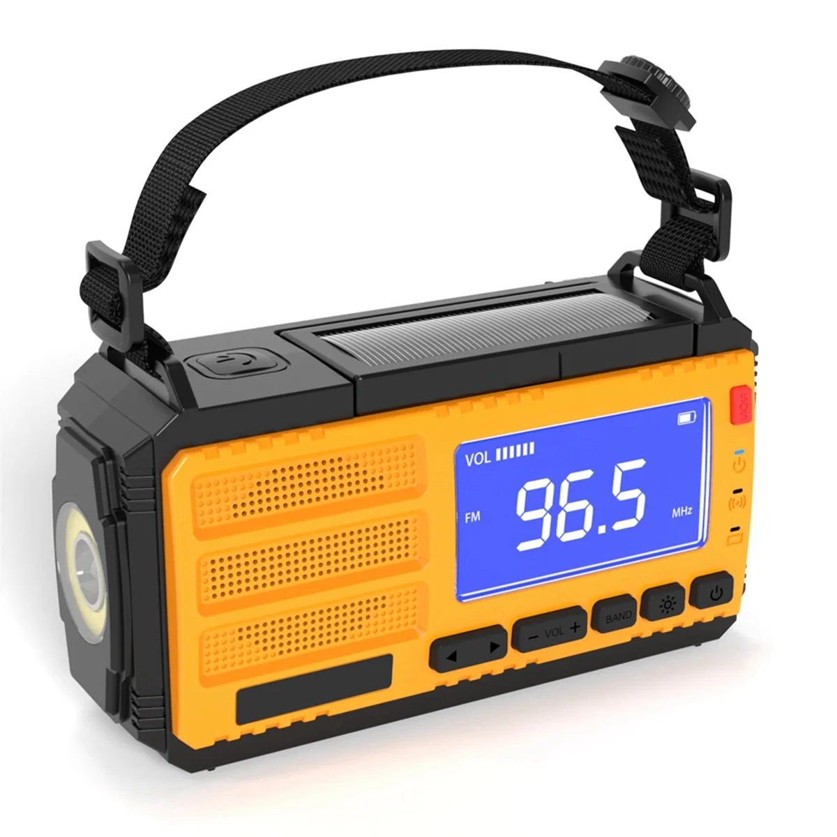 

Hand-Cranked Generator Radio with Digital Display and Multi-Function 10000MAh Emergency Solar Radio with USB Charging A