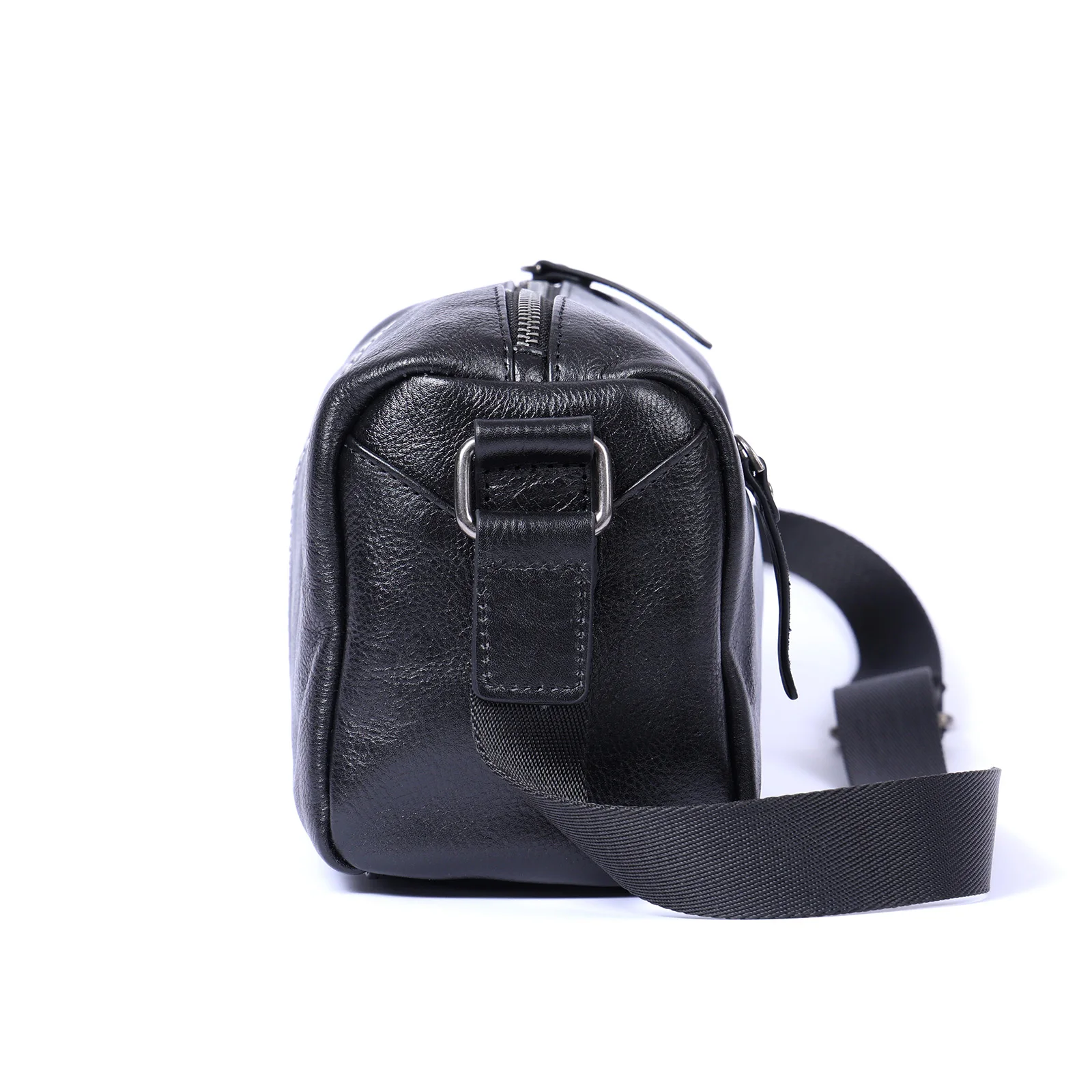 S.WORKER Modische Echtleder-Umhängetasche für Herren, Vollnarbig, Trendige Casual-Crossbody-Tasche, Mini-Umhängetasche für Handy und Schlüssel – Detail 8