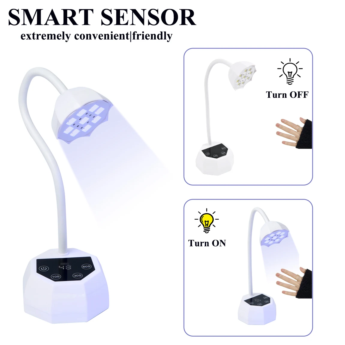 Rechargeable Nail Lamp UV LED Nail Dryer Auto Sensing Touch Control Nail Lamps Fast Drying Nail Light Nail Tools