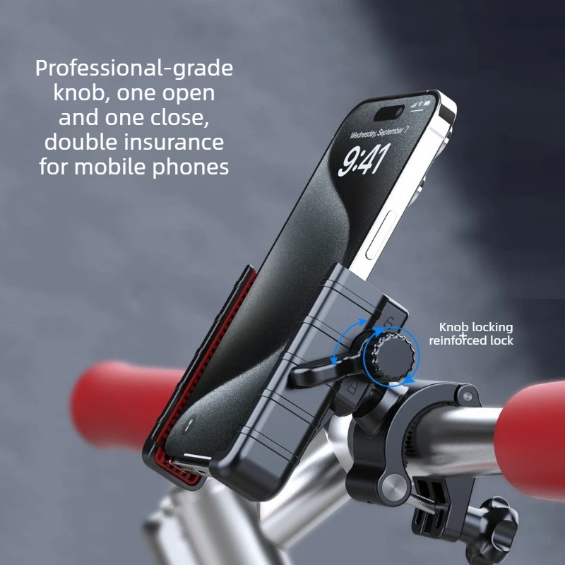 360 ° تدوير دراجة نارية الهاتف جبل لا كتلة الكاميرا بولي TPU الاهتزاز المرطب الدراجة الهاتف جبل المقود دراجة نارية الملحقات