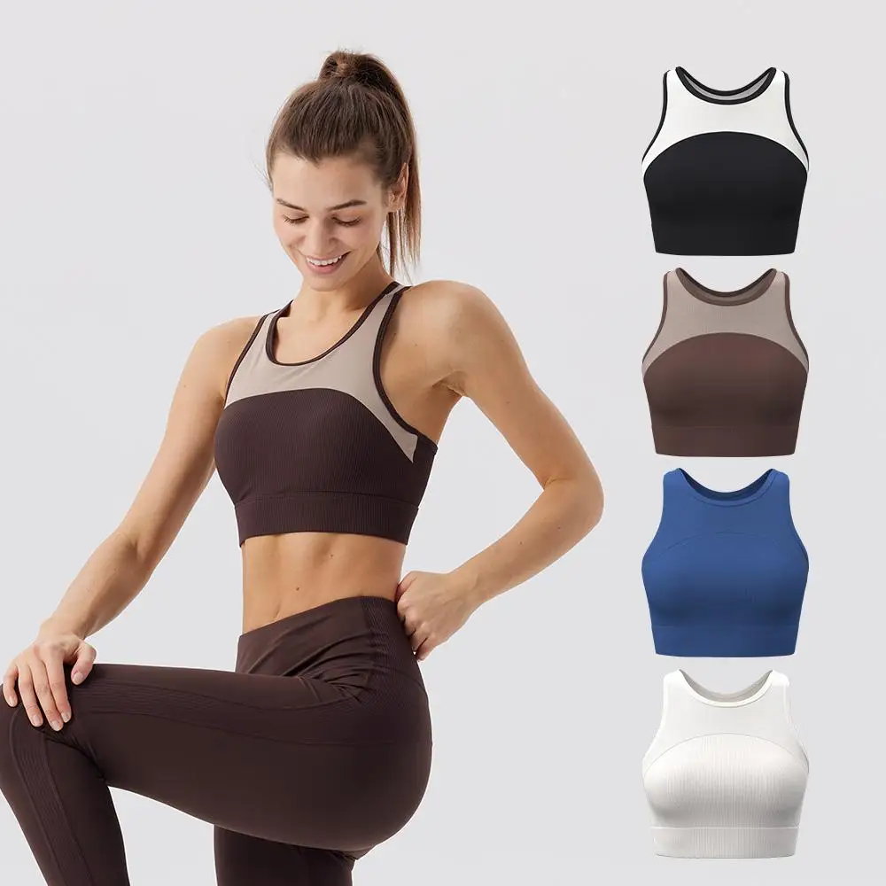 Fitness Sportswear Women Shirt Sport Yoga bra Quick-Dry Running elastic Light soft with Bra pad tank top Sport Gym Clothes