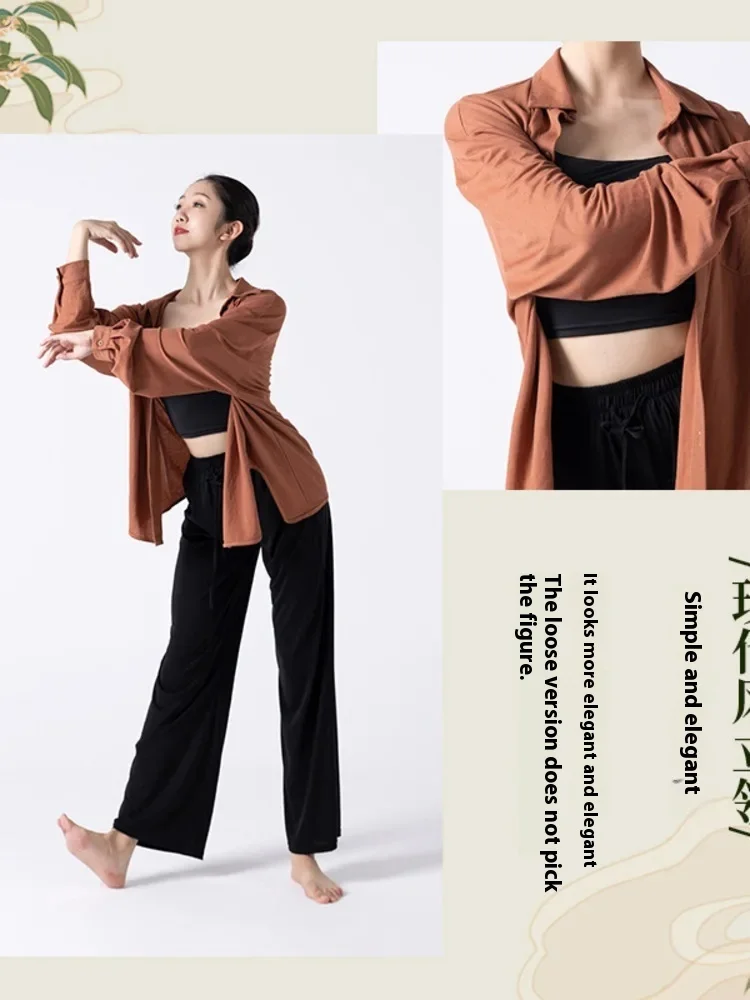 2025 Autumn and Winter Long Sleeved Stand Up Collar Jacket with Four Colors to Choose From Simple Outer Oriental Dance Practice