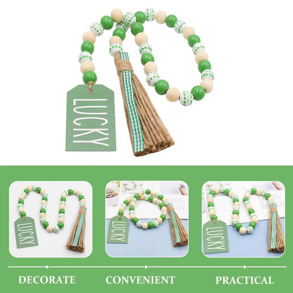 

2pcs Letter Decorative Hanging Garland Wooden Beads Tassel Bohemian Wall Decor Rustic Home Party Festival Bedroom Door Window