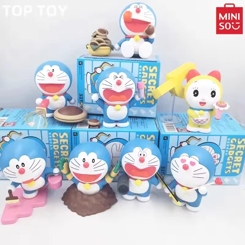 Nowe pudełko z niespodzianką MINISO TOP TOY Doraemon Secret rekwizyty seria figurki śliczne ozdoby dekoracyjne na biurko Model zabawki dla dzieci prezenty