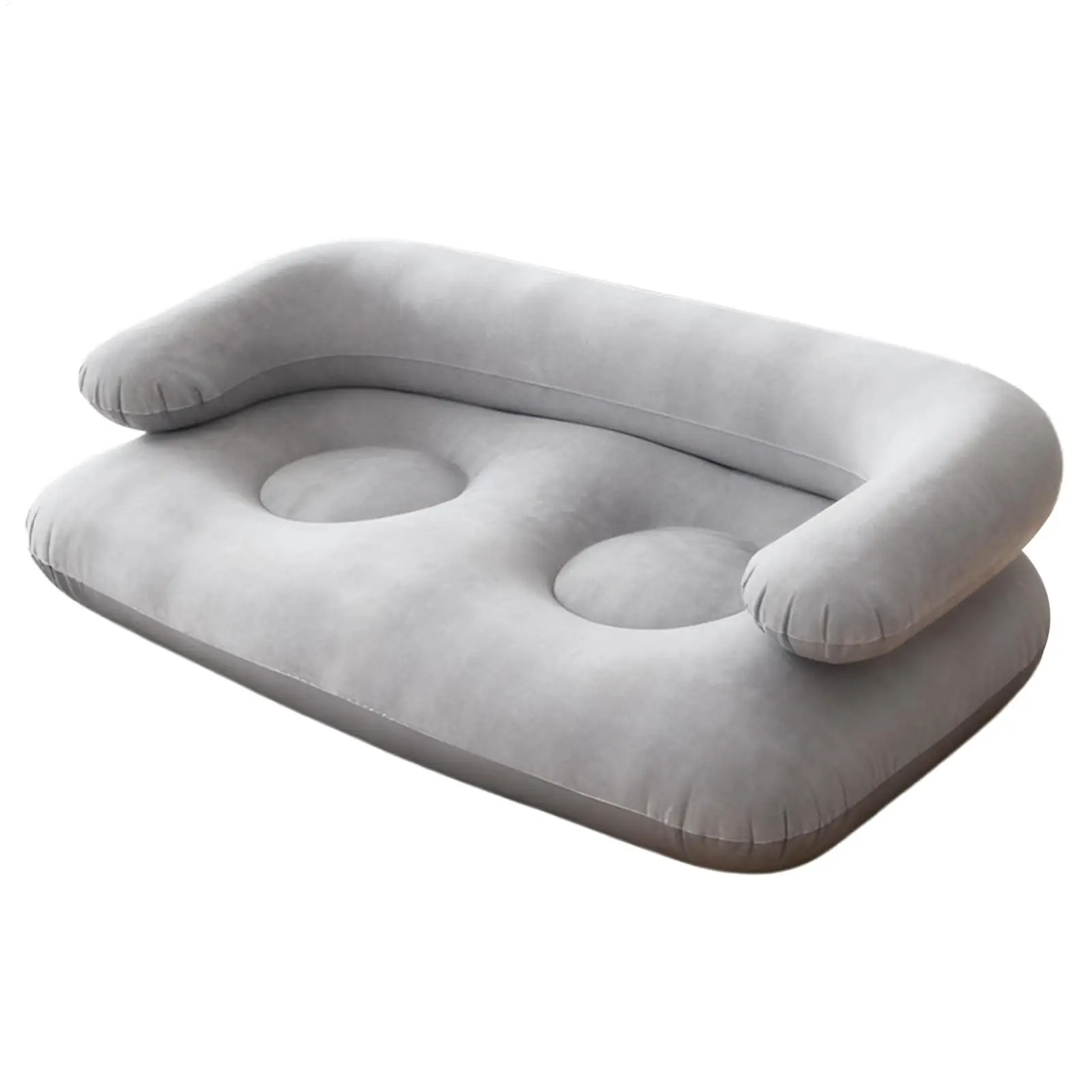 

Inflatable Double Sofa Flocking Portable Air Couch Lazy Sofa for Living Room Travel Picnic Backyard Beach Patio Indoor
