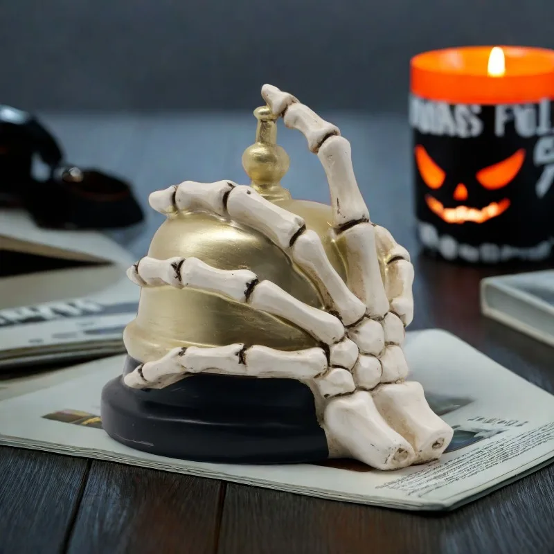 Creative Skeleton Ringbell Ornament Retro Decoration Horror Atmosphere Home ResinSkeleton DecorationPartyStatues Home Decoration