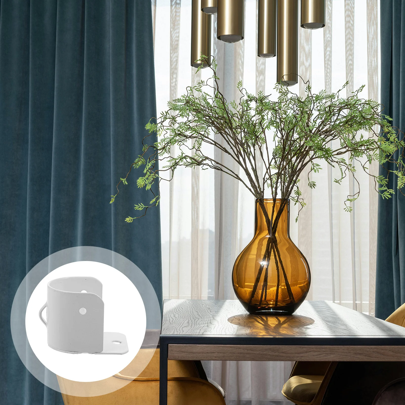 

4Pcs Stainless Steel Closet Pole Socket Curtain Rod Brackets Shower Flange Support Curtain Rod Flange Holder