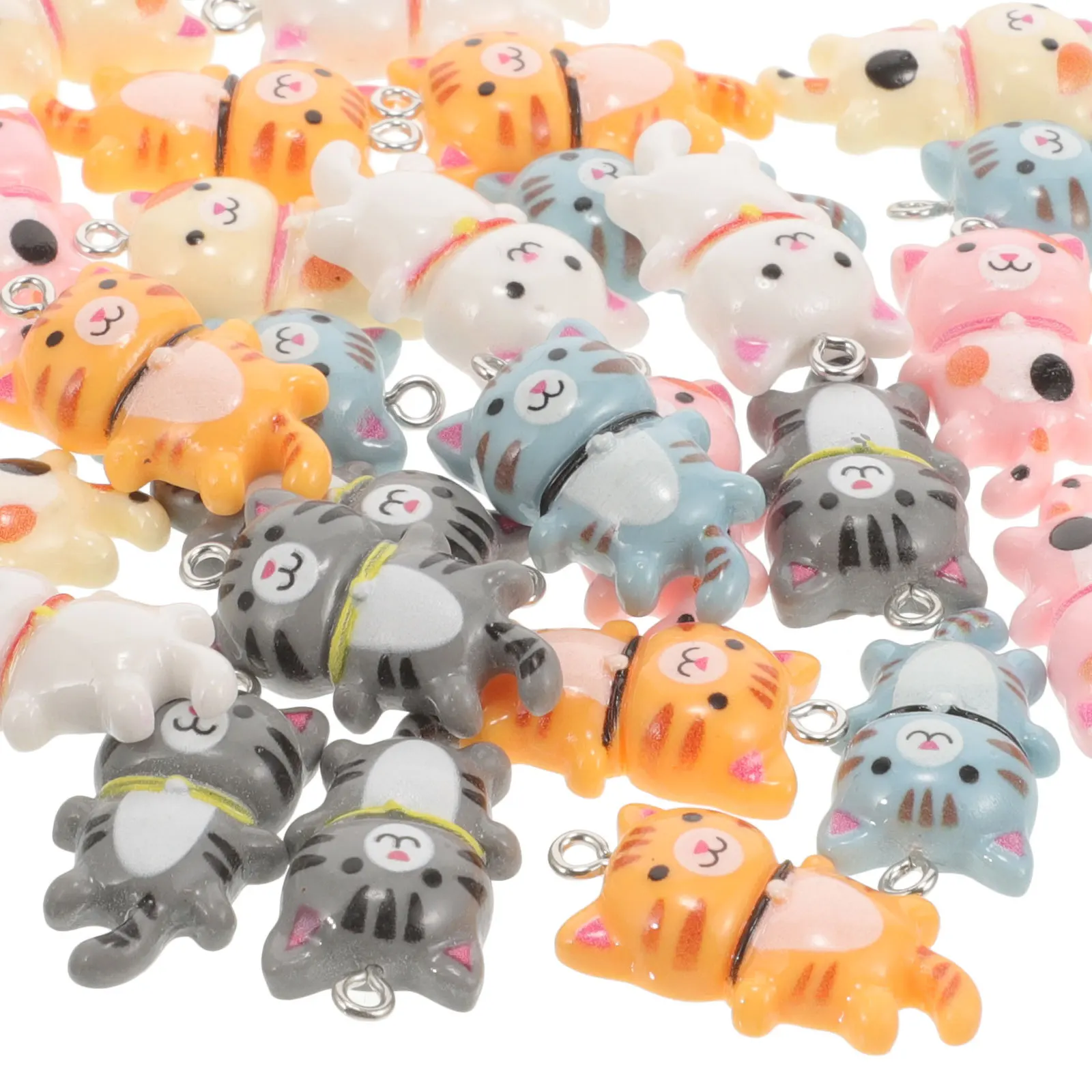 

30Pcs Cute Cat Resin Charms for Jewelry Making DIY Bracelets Necklaces Earrings Phone Pendants Cute Bracelet Charms
