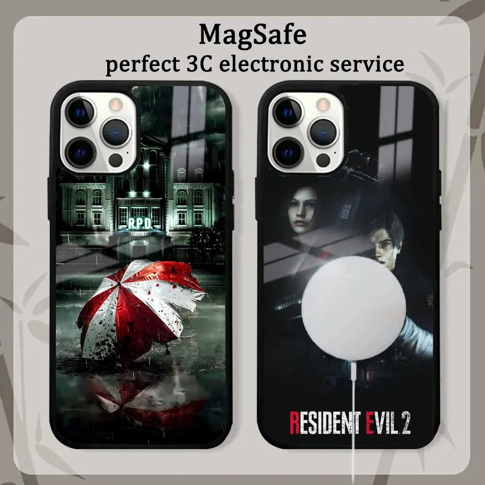 Popular Game RE4 R-Resident E-Evil Phone Case For IPhone 16 15 14 13 12 11 Pro Max Plus Mini Magsafe Mirror Wireless Magnetic Co