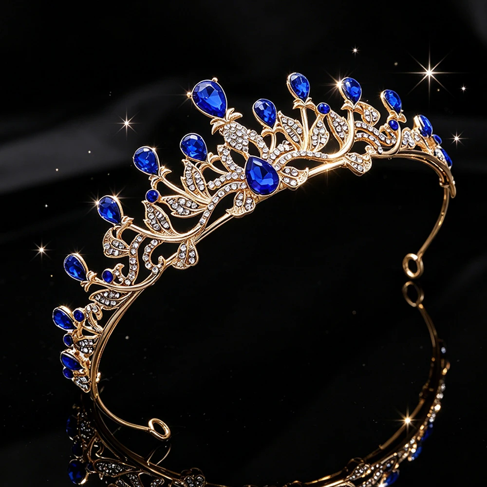 Baroque Crystal Leaf Bridal Ti - Vintage Fashion Queen ulasan dan harga